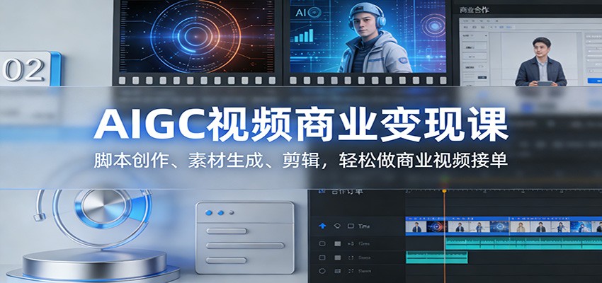 AIGC视频商业变现课：脚本创作、素材生成、剪辑，轻松做商业视频接单-九节课
