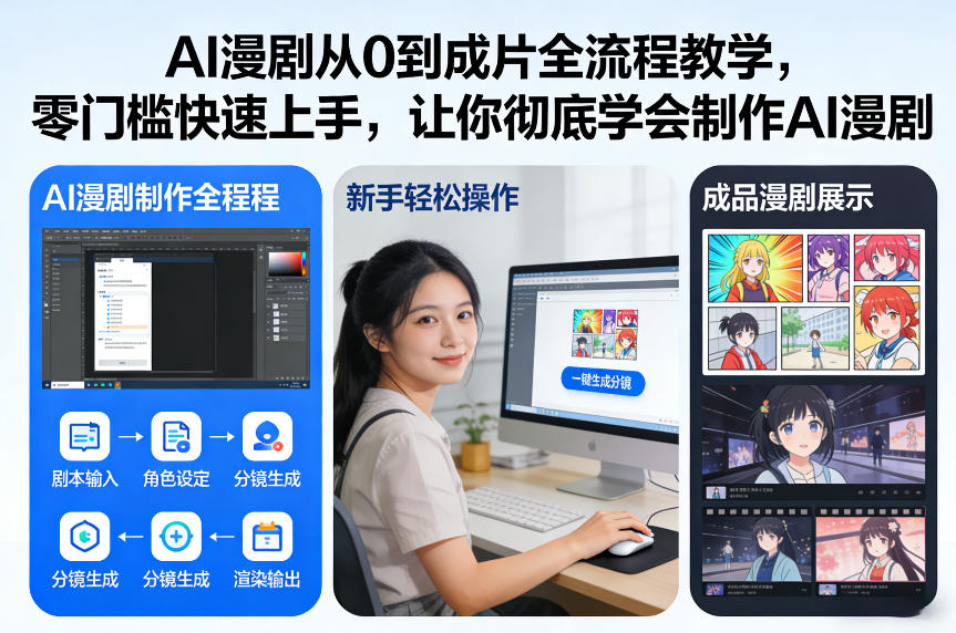 AI漫剧从0到成片全流程教学，零门槛快速上手，让你彻底学会制作AI漫剧【保姆级教程】-九节课