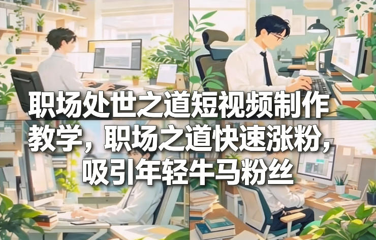 职场处世之道短视频制作教学，职场之道快速涨粉，吸引年轻牛马粉丝-九节课