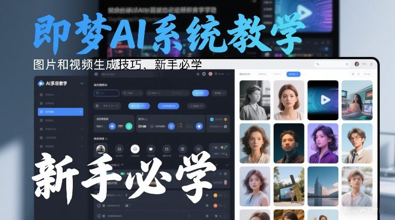 即梦AI系统教学，图片和视频生成技巧，新手必学-九节课