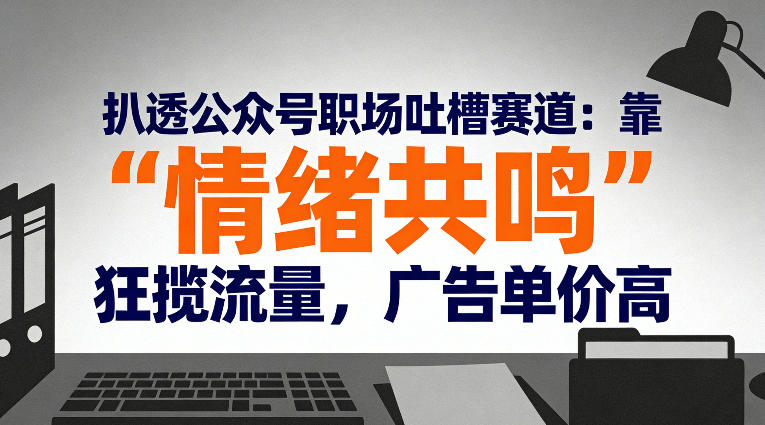 扒透公众号职场吐槽赛道：靠“情绪共鸣”狂揽流量，广告单价高-九节课