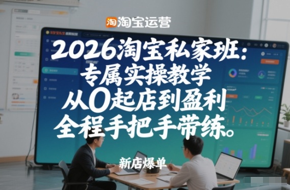 2026淘宝私家班：专属实操教学，从0起店到盈利，全程手把手带练-九节课