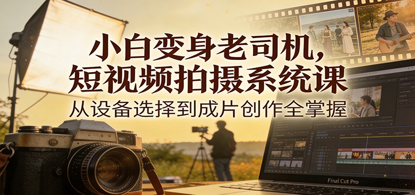 小白变身老司机，短视频拍摄系统课，从设备选择到成片创作全掌握-九节课