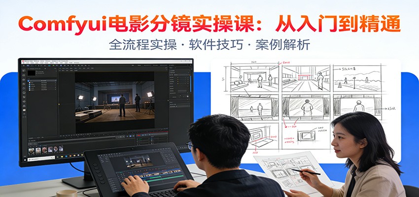 ComfyUI电影分镜实操课：分镜一致性，全流程AI视频制作，零基础也能做专业分镜-九节课
