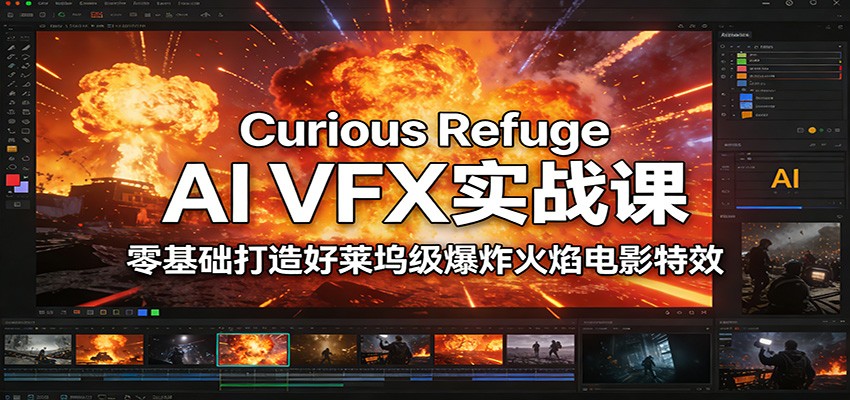 Curious Refuge AI VFX实战课，零基础打造好莱坞级爆炸火焰电影特效-九节课