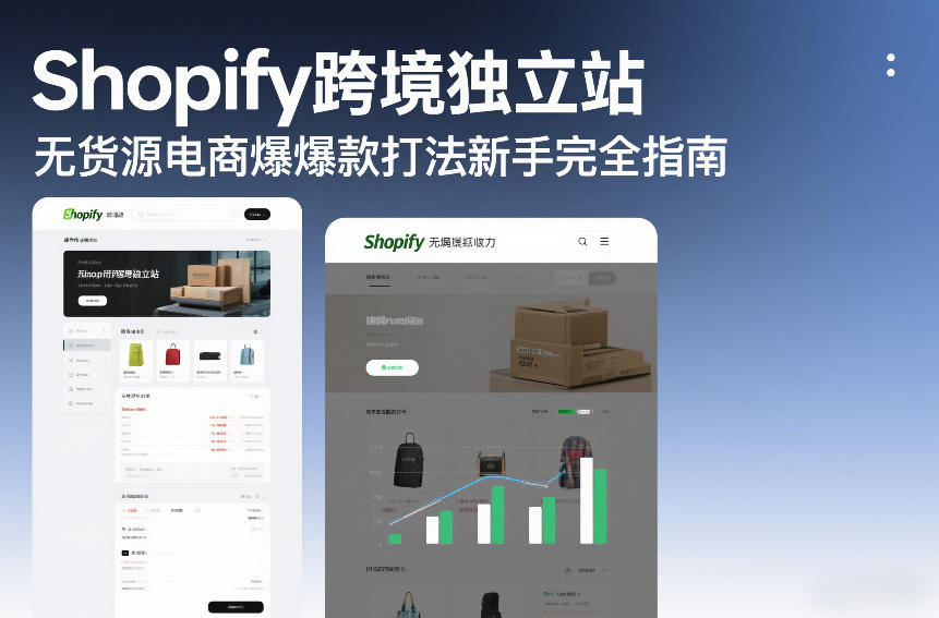 Shopify跨境独立站无货源电商爆款打法新手完全指南-九节课