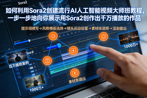 如何利用Sora2创建流行AI人工智能视频大师班，一步一步地向你展示用Sora2创作出千万播放的作品-九节课