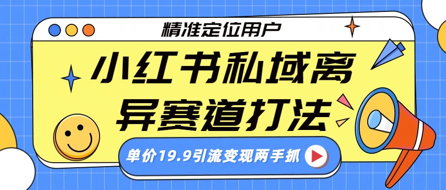 小红书私域离异赛道打法，精准定位，单价19.9引流变现两手抓-九节课