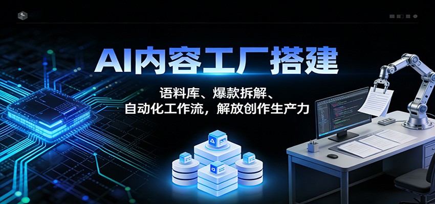 AI内容工厂搭建：语料库、爆款拆解、自动化工作流，解放创作生产力-九节课