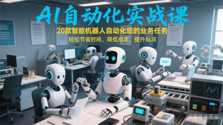 AI自动化实战课：20款智能机器人自动化您的业务任务，轻松节省时间，降低成本，提升利润-九节课