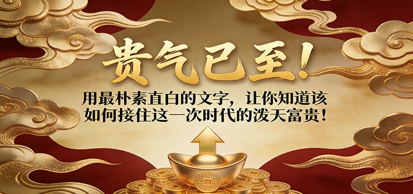 付费文章：贵气已至！用最朴素直白的文字，让你知道该如何接住这一次时代的泼天富贵！-九节课