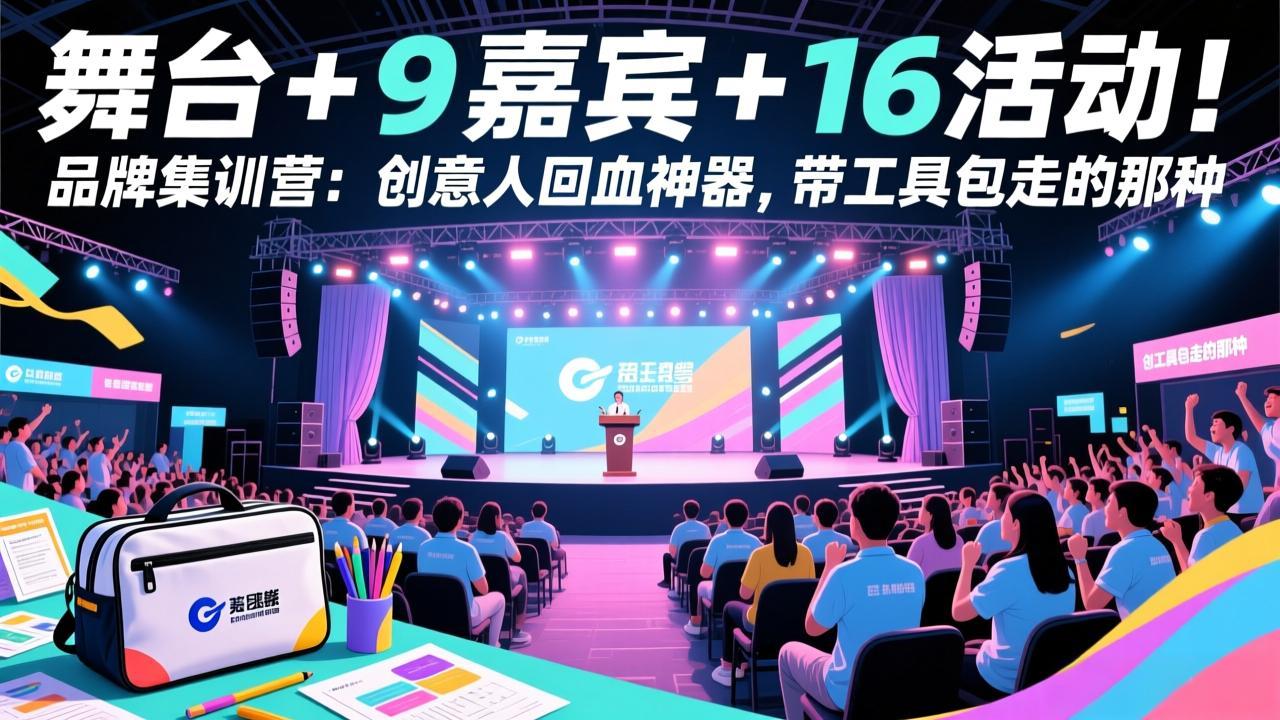 （17413期）舞台 + 9 嘉宾 + 16 活动！品牌集训营：创意人回血神器，带工具包走的那种-九节课