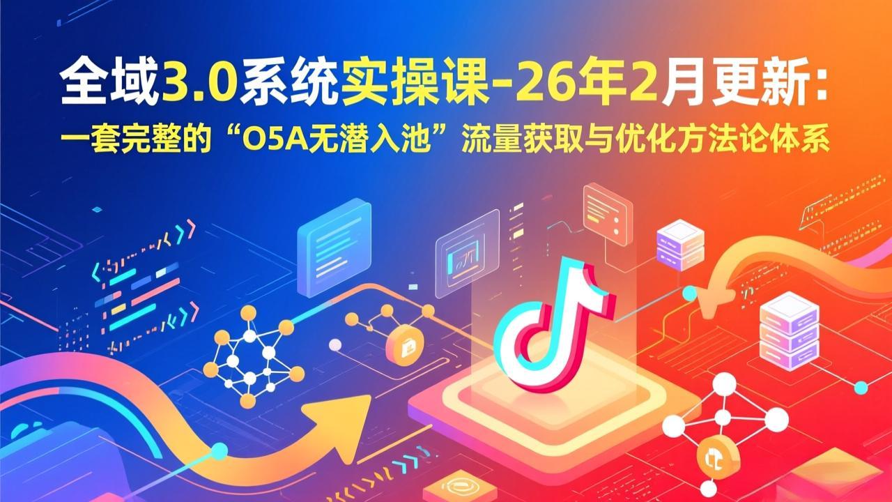 （17364期）全域3.0系统实操课-26年2月更新：一套完整的“O5A无潜入池”流量获取与优化方法论体系-九节课