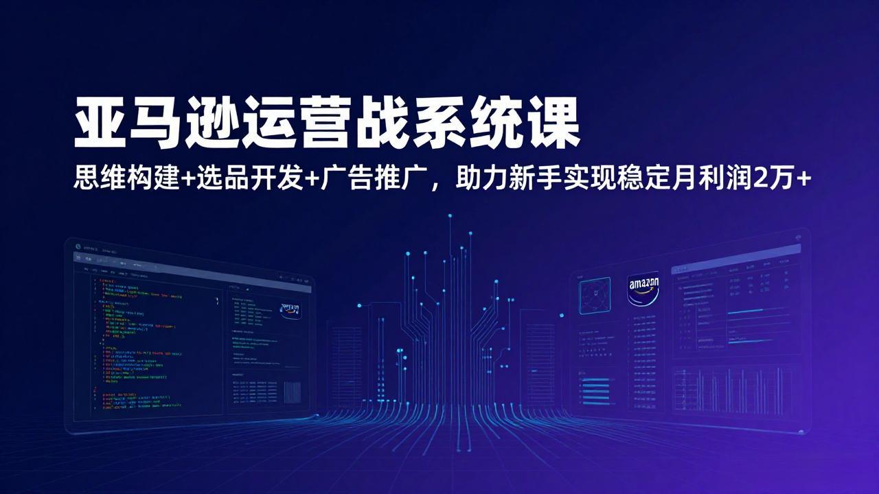 （17311期）亚马逊运营实战系统课，思维构建+选品开发+广告推广，助力新手实现稳定月利润2万+（更新）-九节课