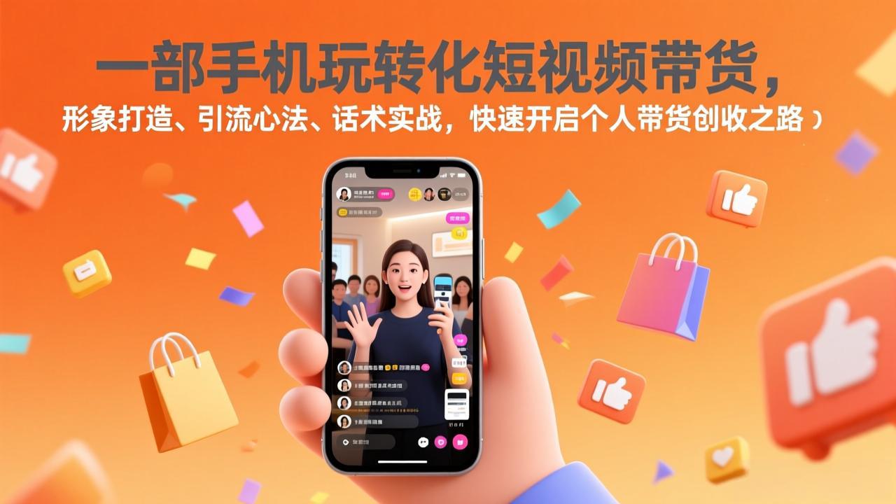 （17356期）一部手机玩转化短视频带货，形象打造、引流心法、话术实战，快速开启个人带货创收之路-九节课