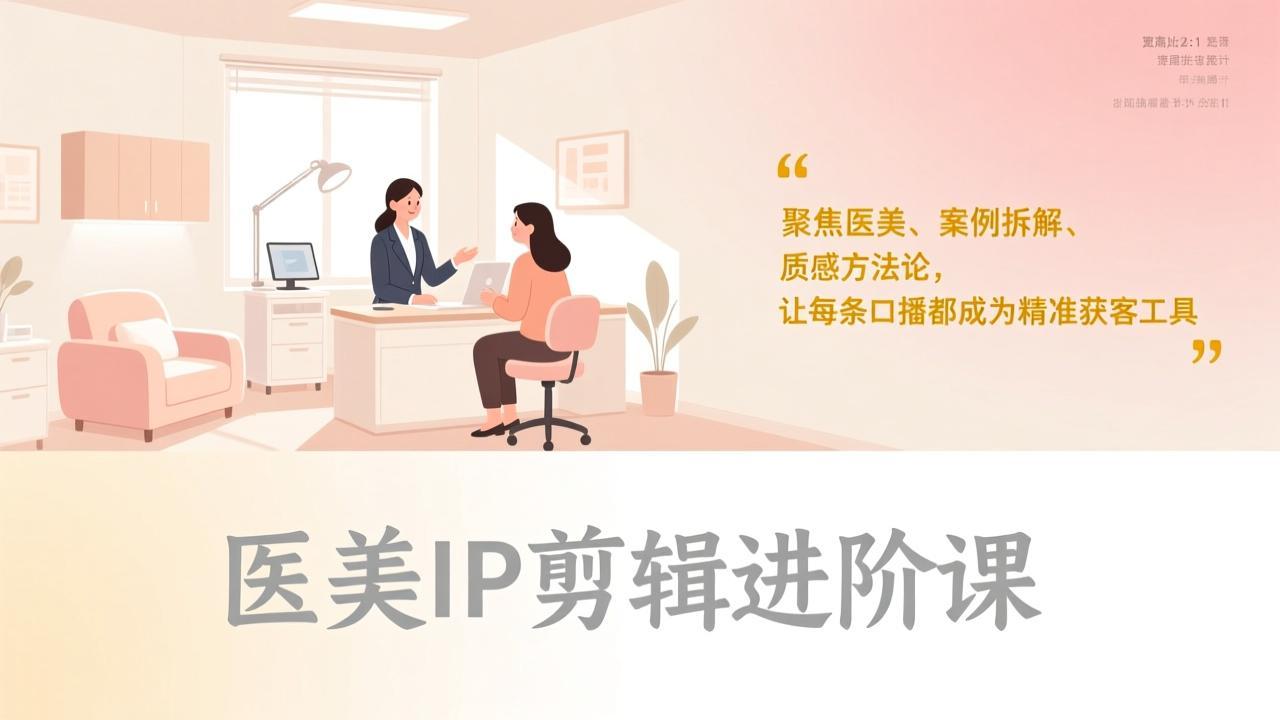 （17303期）医美IP剪辑进阶课，聚焦医美、案例拆解、质感方法论，让每条口播都成为精准获客工具-九节课