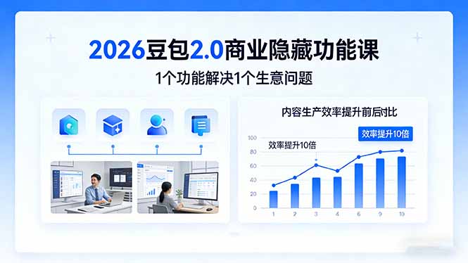 （17452期）2026豆包2.0商业隐藏功能课，1个功能解决1个生意问题，内容生产效率提升10倍-九节课