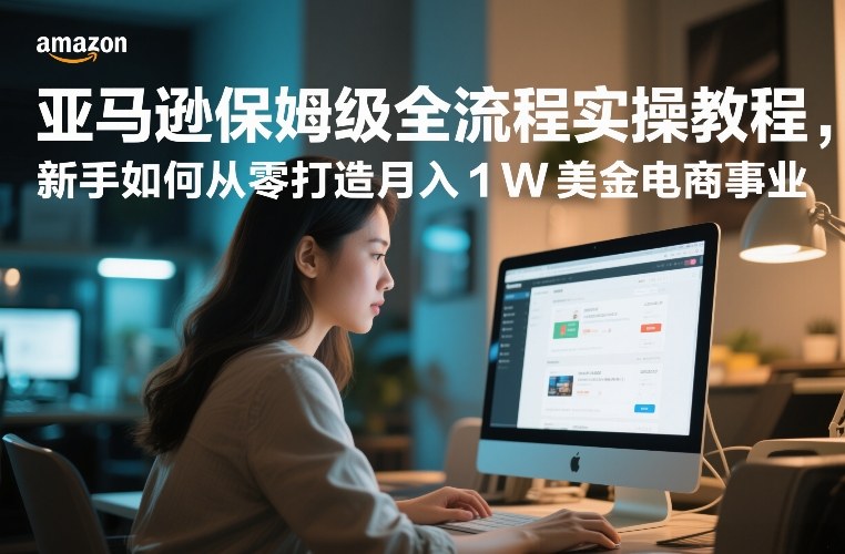 亚马逊保姆级全流程实操教程，新手如何从零打造月入1W美金电商事业-九节课