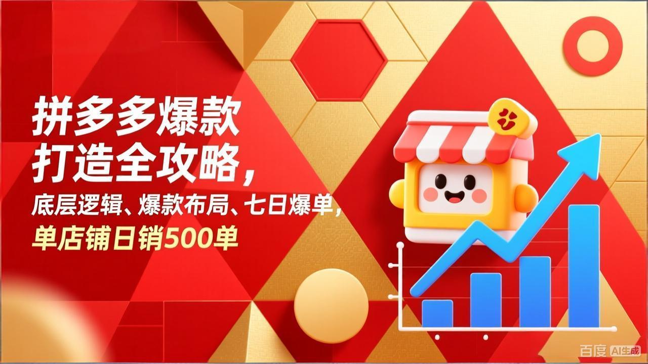 （17346期）拼多多爆款打造全攻略，底层逻辑、爆款布局、七日爆单，单店铺日销500单-九节课