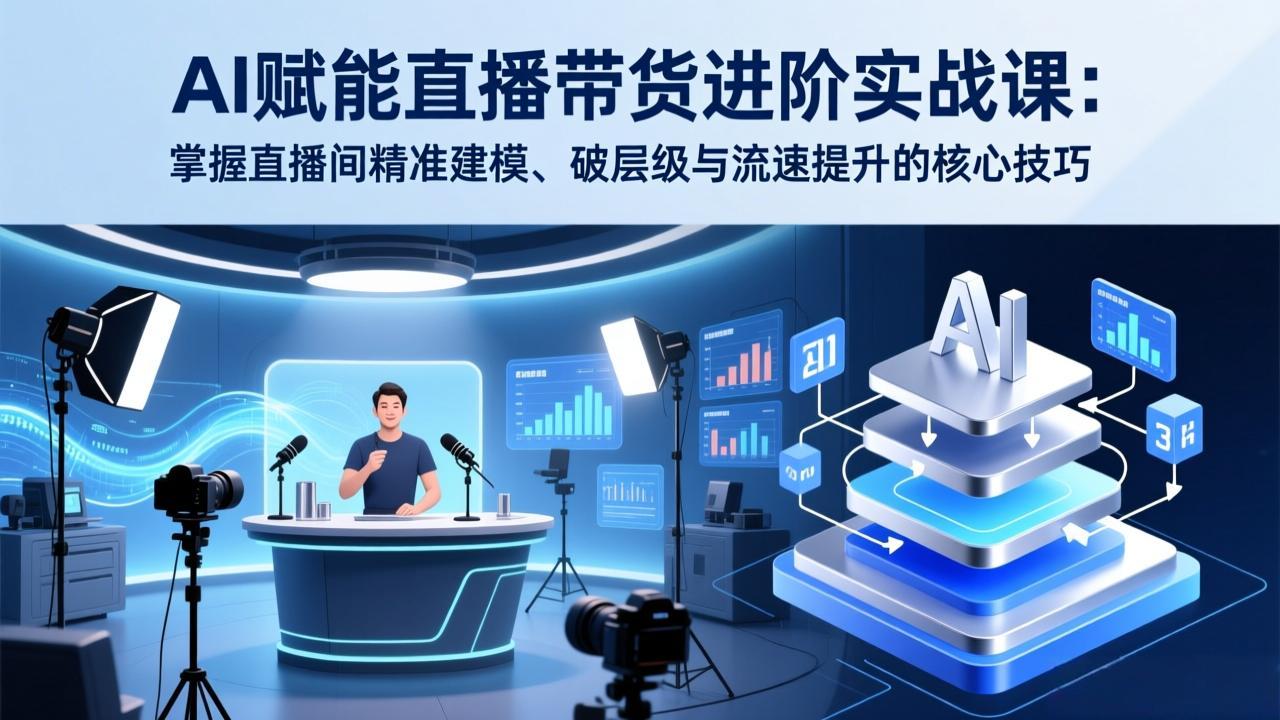 （17405期）AI赋能直播带货进阶实战课：掌握直播间精准建模、破层级与流速提升的核心技巧-九节课