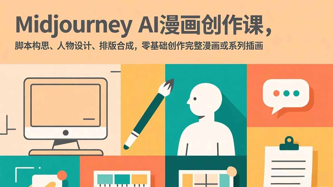 （17299期）Midjourney AI漫画创作课，脚本构思、人物设计、排版合成，零基础创作完整漫画或系列插画-九节课