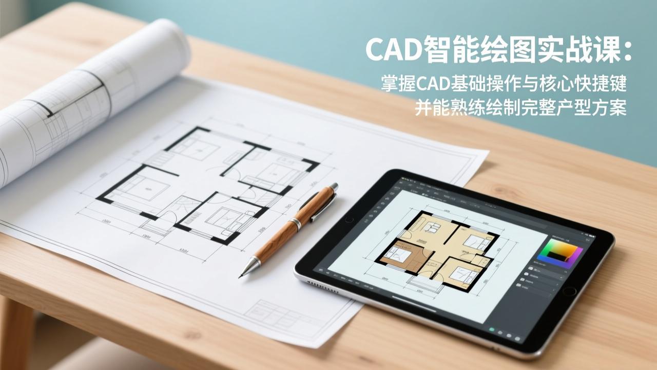 （17348期）CAD智能绘图实战课：掌握CAD基础操作与核心快捷键，并能熟练绘制完整户型方案-九节课