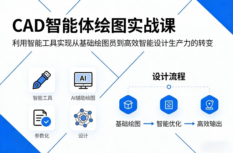 CAD智能体绘图实战课，利用智能工具，实现从基础绘图员到高效智能设计生产力的转变-九节课
