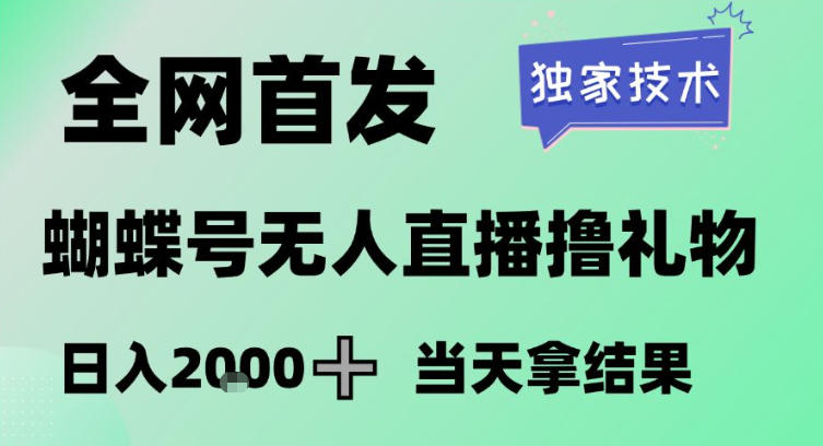 2026最新蝴蝶号无人直播掘金，独家技术，全网首发小白做了一个月收益3W，长期稳定可做【揭秘】-九节课