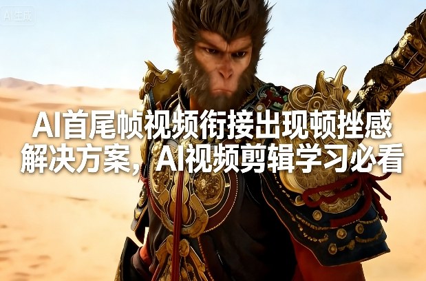 AI首尾帧视频衔接出现顿挫感解决方案，AI视频剪辑学习必看-九节课