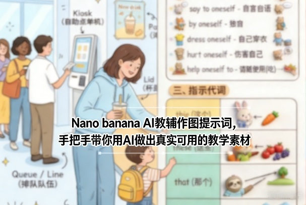 Nano banana AI教辅作图提示词，手把手带你用AI做出真实可用的教学素材-九节课