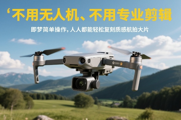 不用无人机、不用专业剪辑，即梦简单操作，人人都能轻松复刻质感航拍大片-九节课