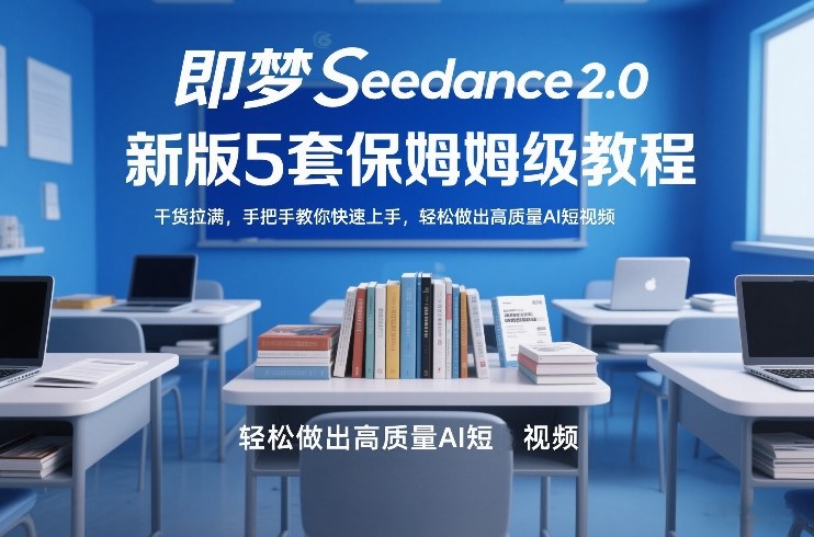 即梦Seedance2.0新版5套保姆级教程，干货拉满，手把手教你快速上手，轻松做出高质量AI短视频-九节课