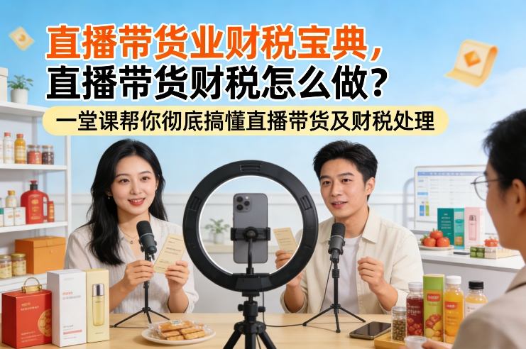 直播带货业财税宝典，直播带货财税怎么做？一堂课帮你彻底搞懂直播带货及财税处理-九节课