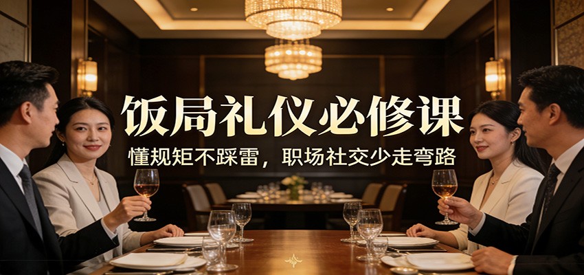公众号收费文章：《饭局礼仪必修课：懂规矩不踩雷，职场社交少走弯路》-九节课