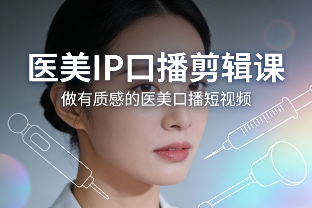 医美IP口播剪辑课，做有质感的医美口播短视频-九节课