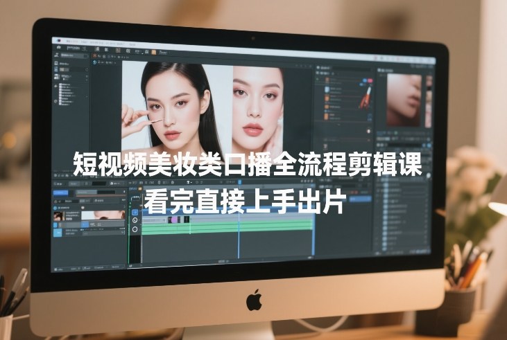 短视频美妆类口播全流程剪辑课，看完直接上手出片-九节课