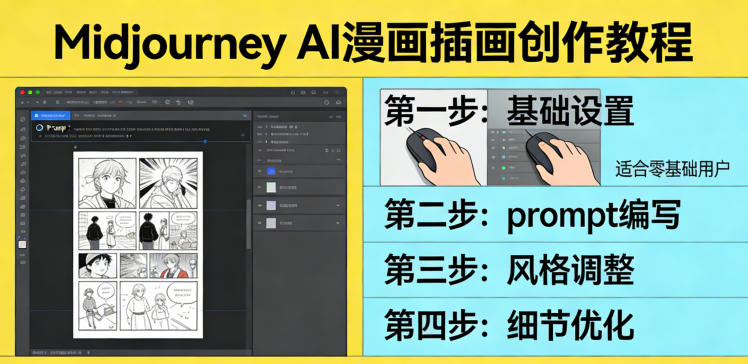 利用Midjourney AI人工智能轻松创作漫画插画教程，零基础创作完整漫画插画-九节课