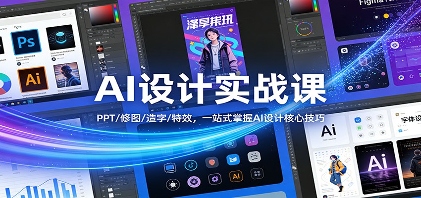 AI设计实战课：PPT/修图/造字/特效，一站式掌握AI设计核心技巧-九节课