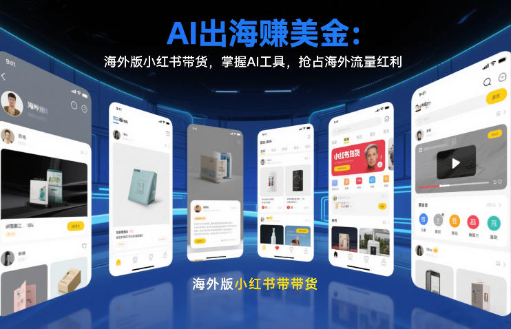 AI出海賺美金：海外版小红书带货，掌握AI工具，抢占海外流量红利（更新2026）-九节课