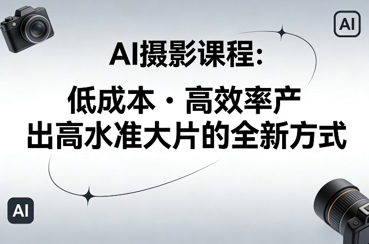 AI摄影课程，低成本高效率产出高水准大片的全新方式-九节课