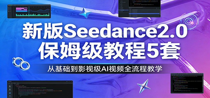 新版Seedance2.0保姆级教程5套：从基础到影视级AI视频全流程教学-九节课