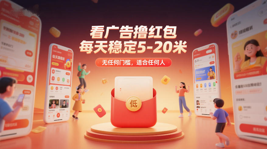 看广告撸红包，每天稳定5-20米，无任何门槛，适合任何人-九节课