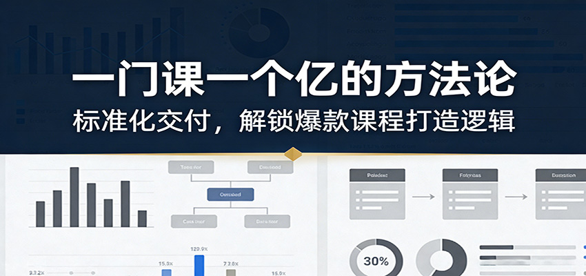 一门课一个亿的方法论：标准化交付，解锁爆款课程打造逻辑-九节课