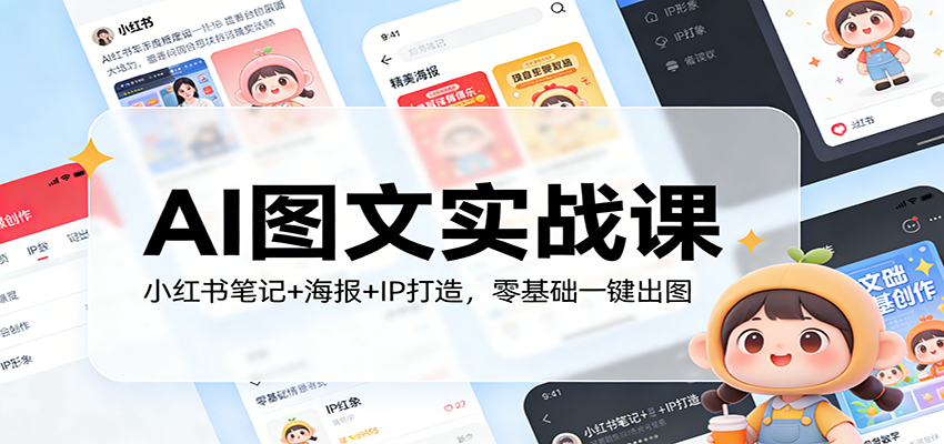 AI图文实战课：小红书笔记+海报+IP打造，零基础一键出图-九节课