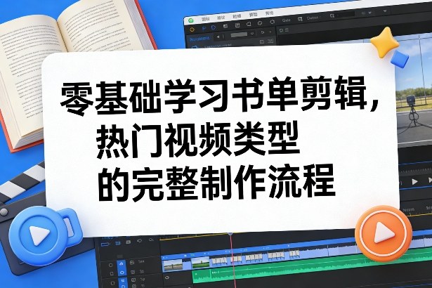 零基础学习书单剪辑，热门视频类型的完整制作流程（更新2026）-九节课