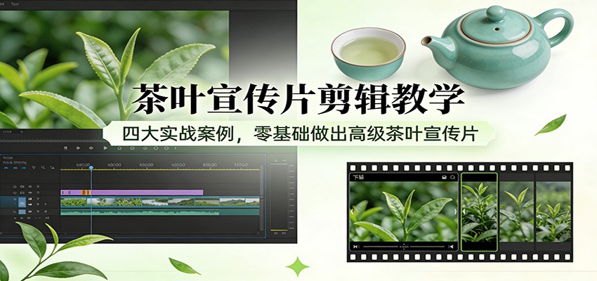 茶叶宣传片剪辑教学：四大实战案例，零基础做出高级茶叶宣传片-九节课