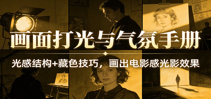 画面打光与气氛手册：光感结构+藏色技巧，画出电影感光影效果-九节课