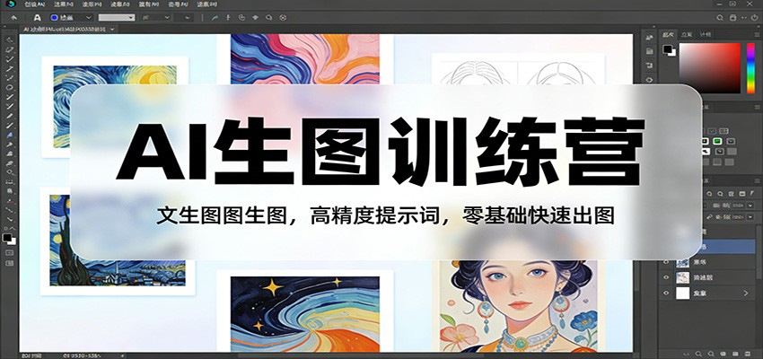 AI生图训练营：文生图图生图，高精度提示词，零基础快速出图-九节课