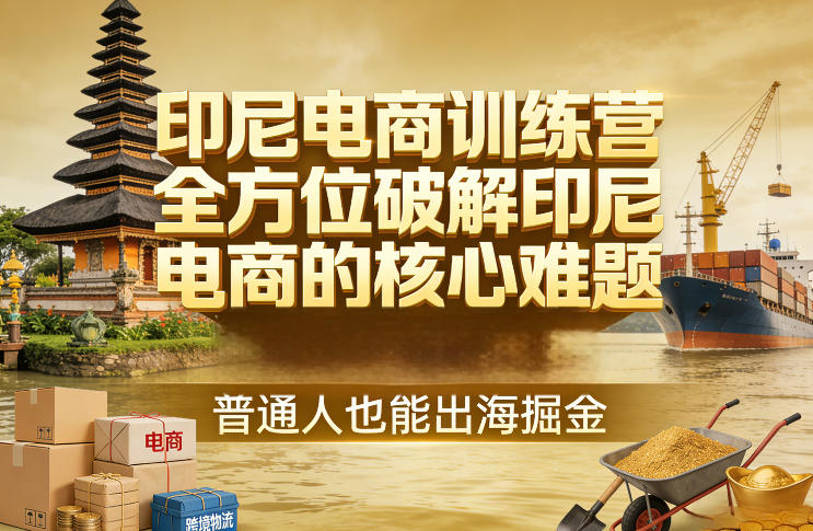 印尼电商训练营，全方位破解印尼电商的核心难题，普通人也能出海掘金-九节课