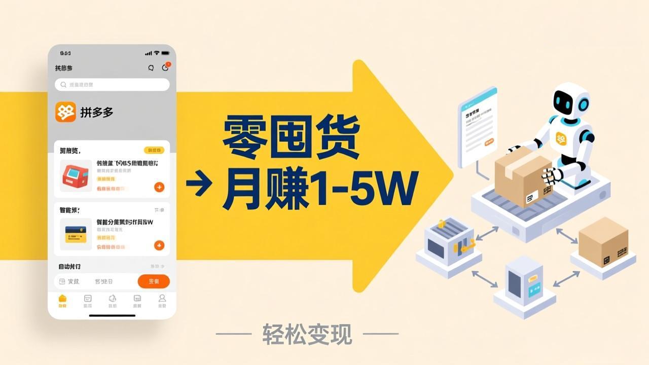 （17490期）不用囤货不用跑单！拼多多虚拟玩法，机器人管理发货和客服，帮你月赚 1-5W-九节课